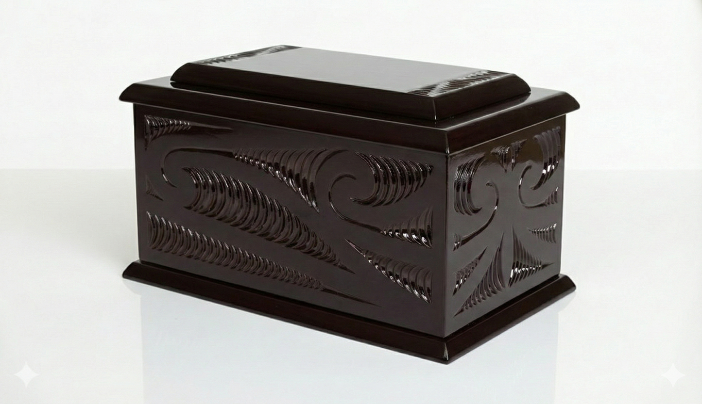 Carved Raised Lid Urn