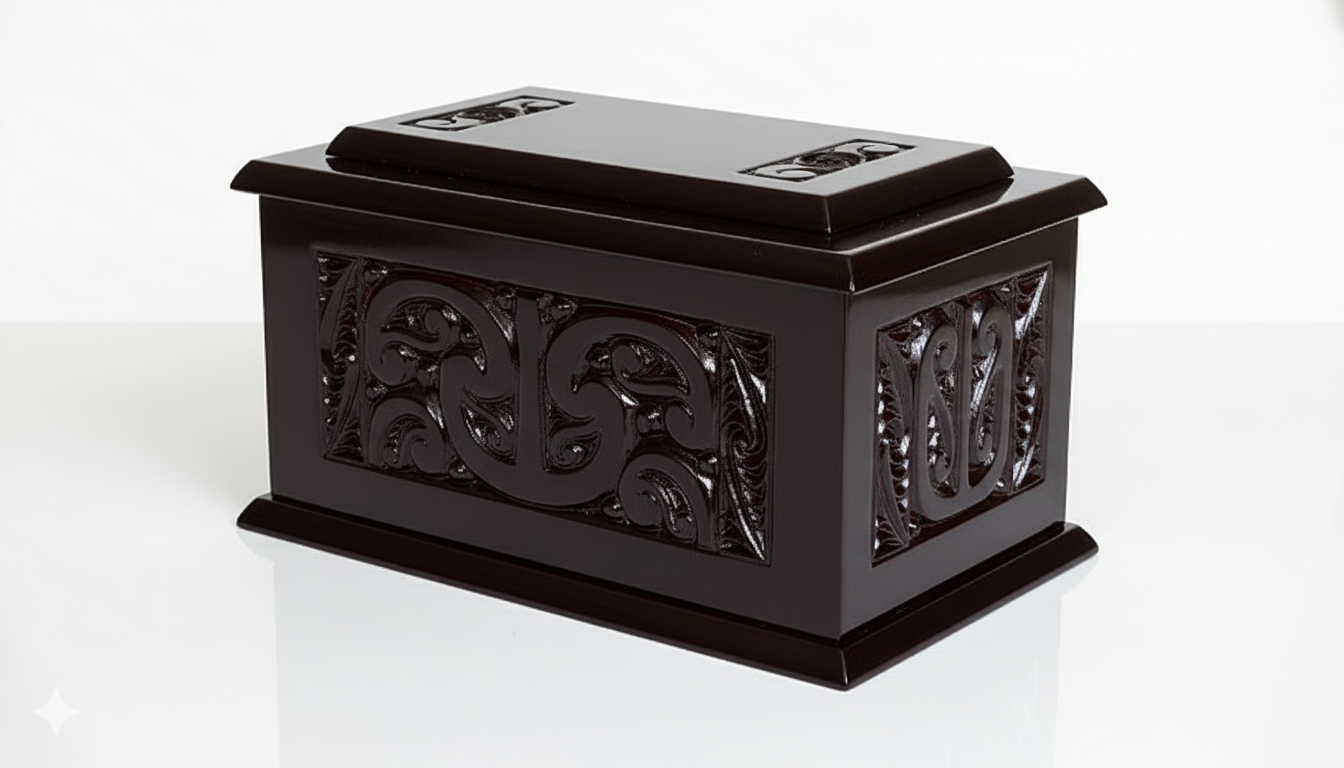 Carved Raised Lid Urn