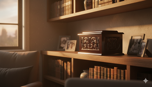 Carved Raised Lid Urn