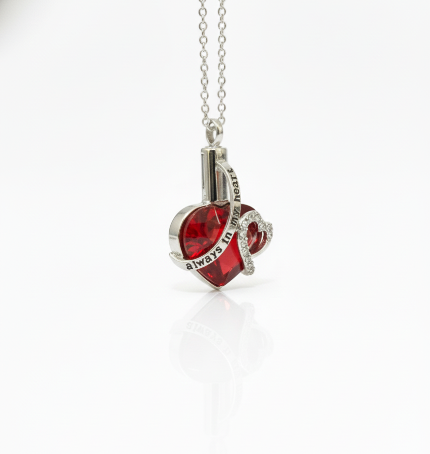 Crystal Heart Ash Necklace