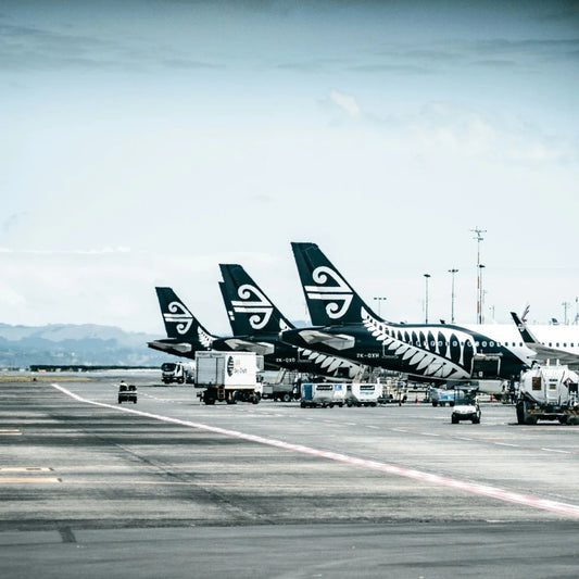 Air New Zealand plane landing at Auckland Airport for international funeral repatriation by Lagoon View Funerals